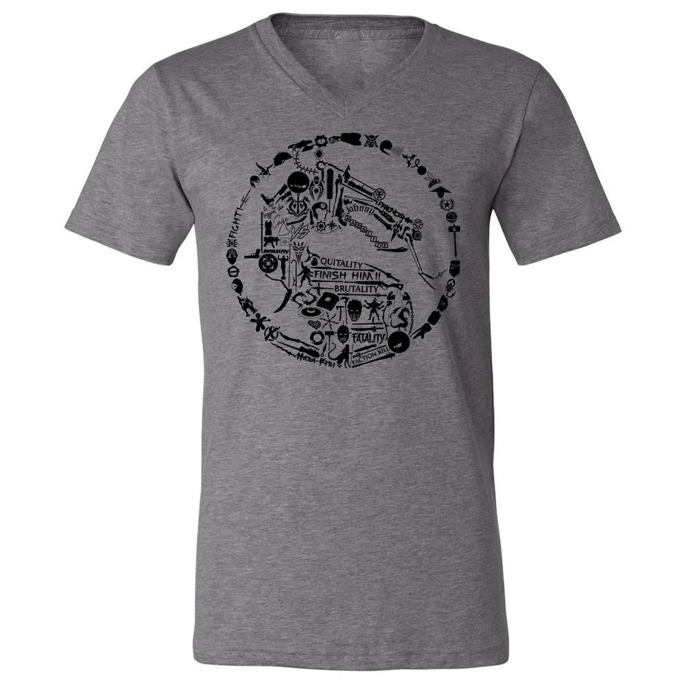 Unisex V-Neck T-Shirt - TKJLQC5X - Deep Heather - 13