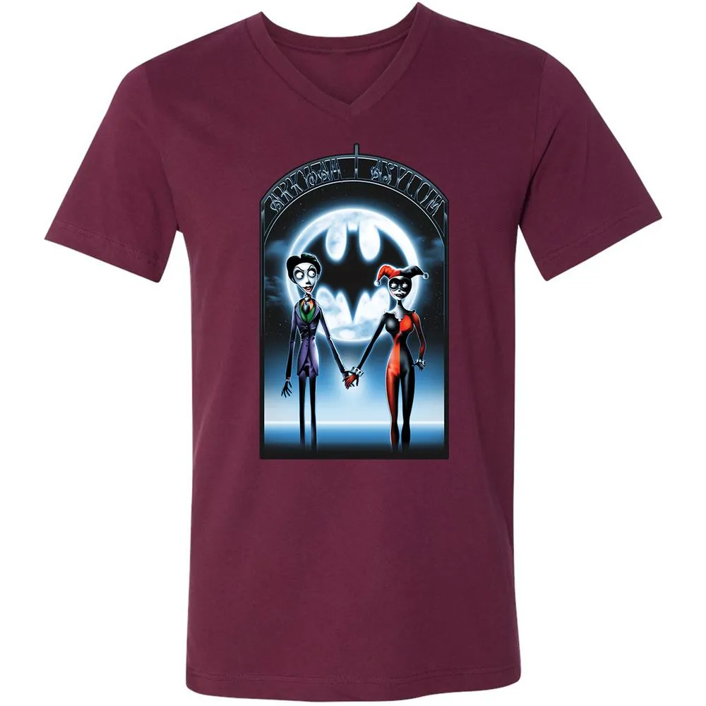 Unisex V-Neck T-Shirt - 769HD58M - Maroon - 6