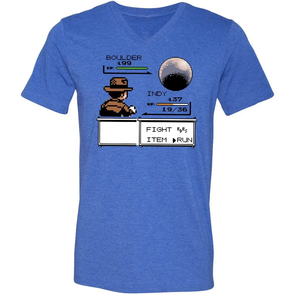 Unisex V-Neck T-Shirt - CX3CTK76 - Heather True Royal - 14