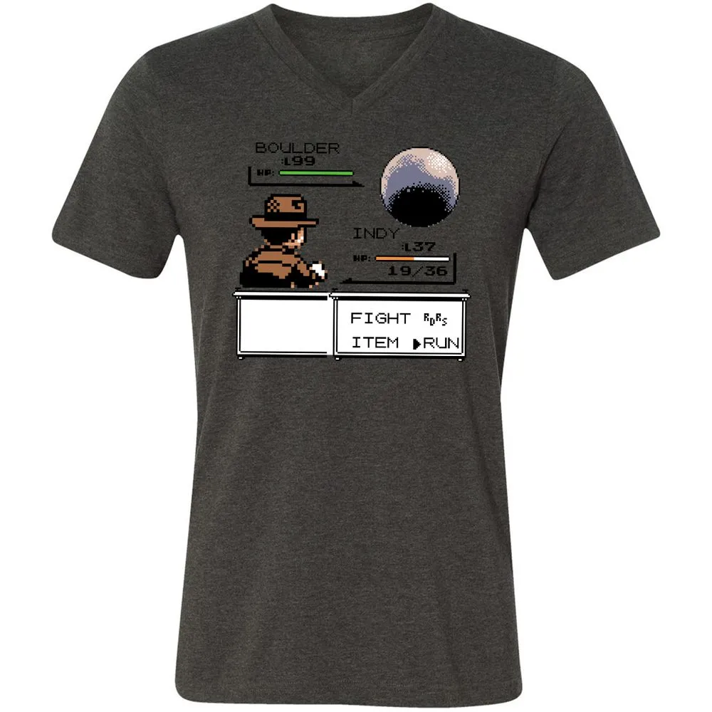 Unisex V-Neck T-Shirt - CX3CTK76 - Dark Grey Heather - 8