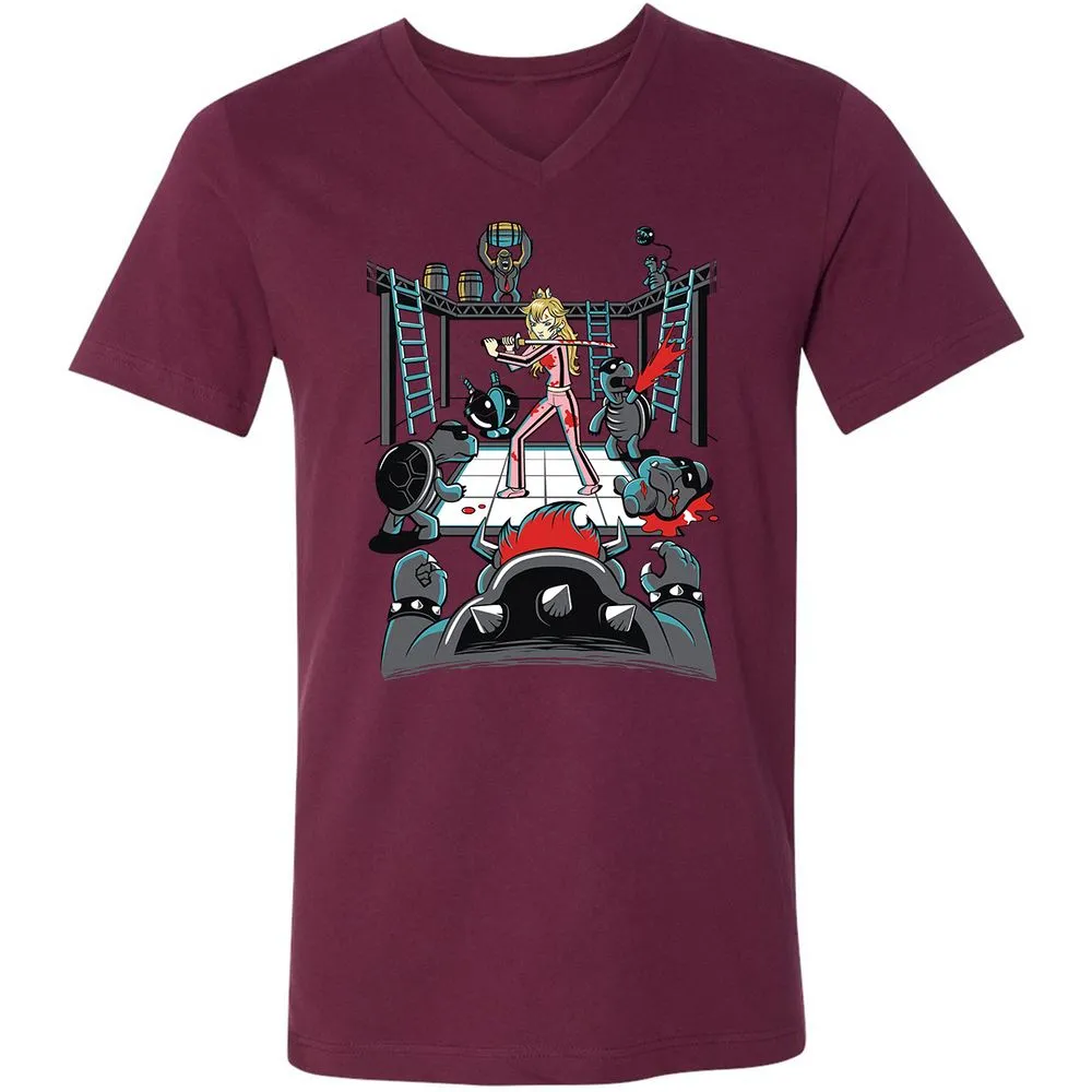 Unisex V-Neck T-Shirt - WM8U2SKJ - Maroon - 6