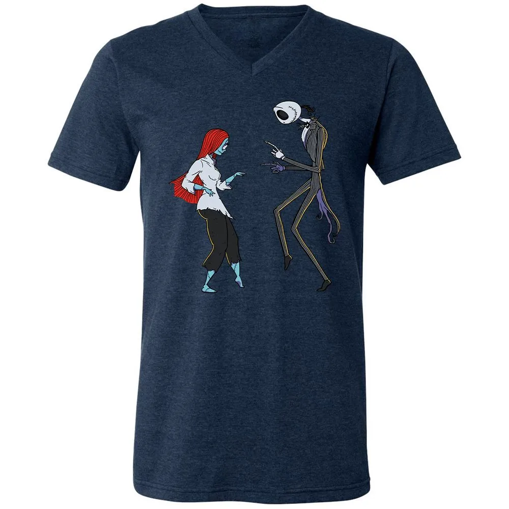 Unisex V-Neck T-Shirt - 84QCUNVN - Heather Navy - 15