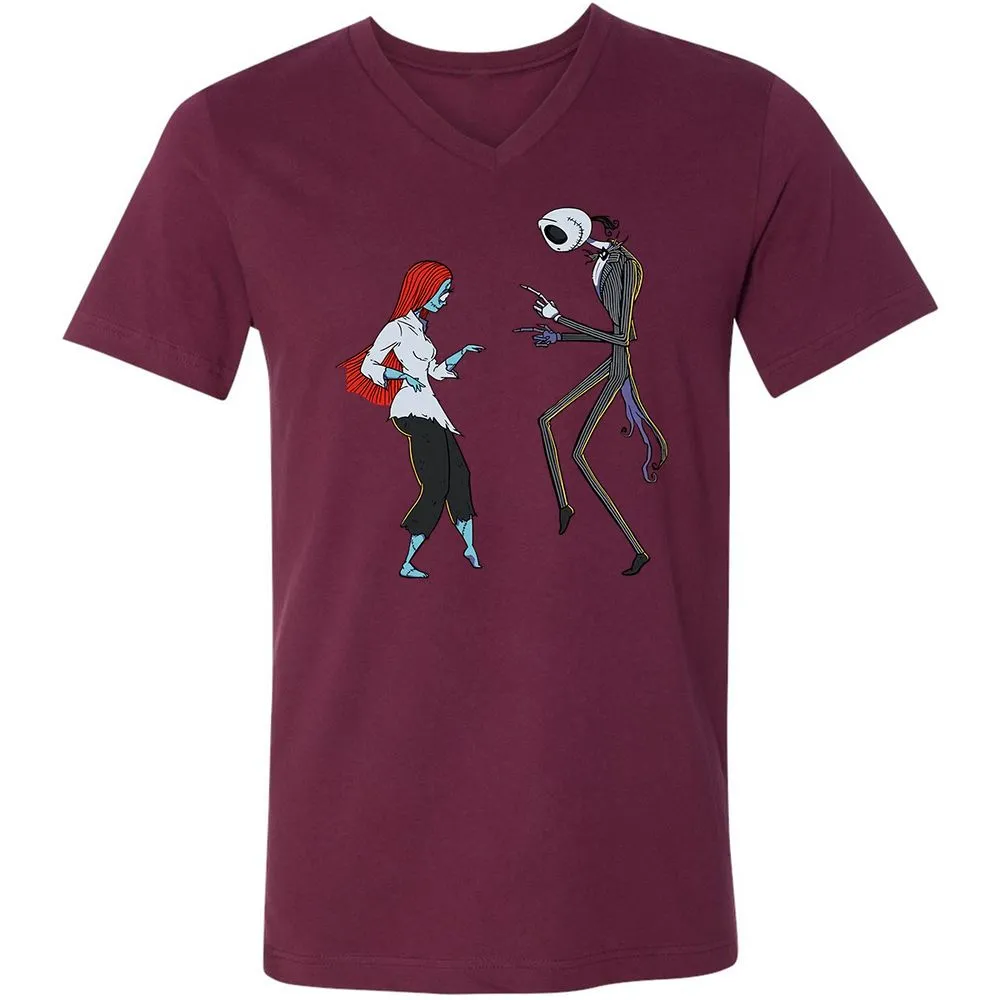 Unisex V-Neck T-Shirt - 84QCUNVN - Maroon - 6