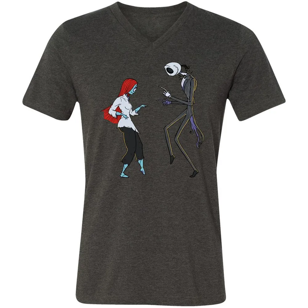 Unisex V-Neck T-Shirt - 84QCUNVN - Dark Grey Heather - 8