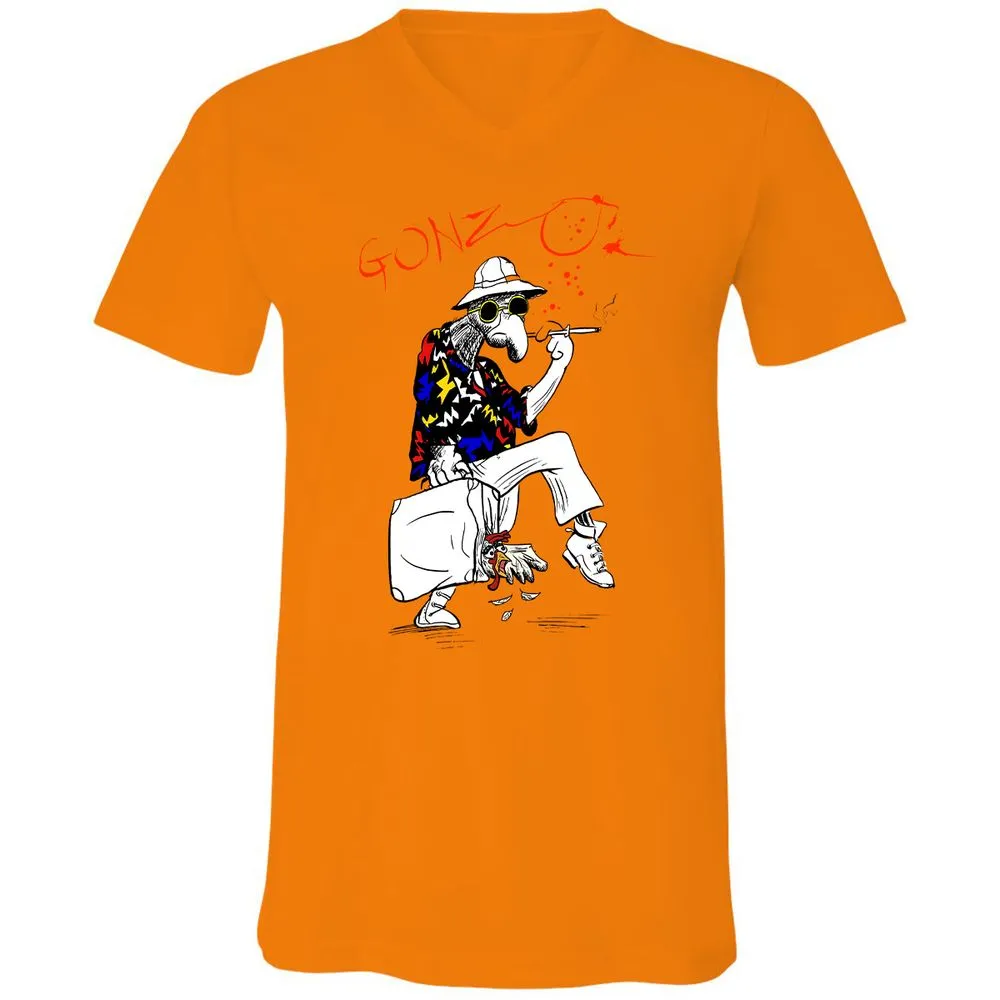 Unisex V-Neck T-Shirt - RSTPRZFC - Orange - 11