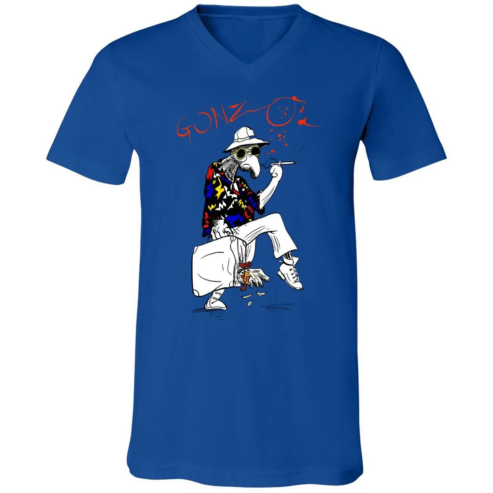 Unisex V-Neck T-Shirt - RSTPRZFC - True Royal - 4