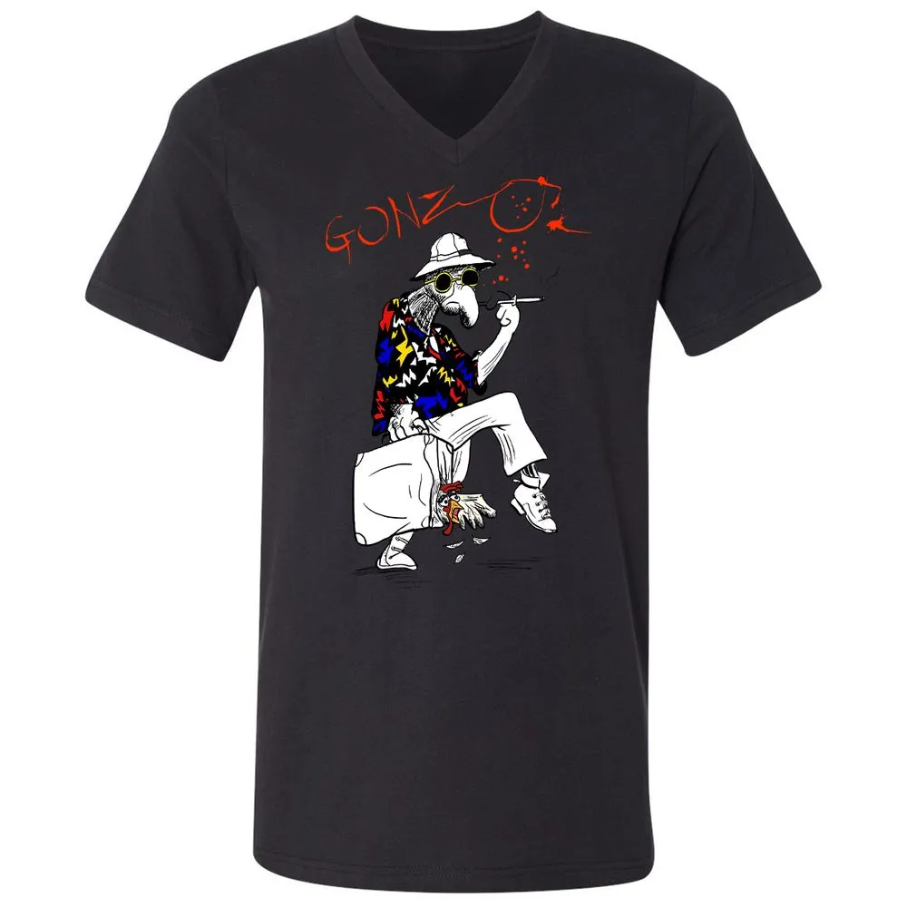 Unisex V-Neck T-Shirt - RSTPRZFC - Black - 16