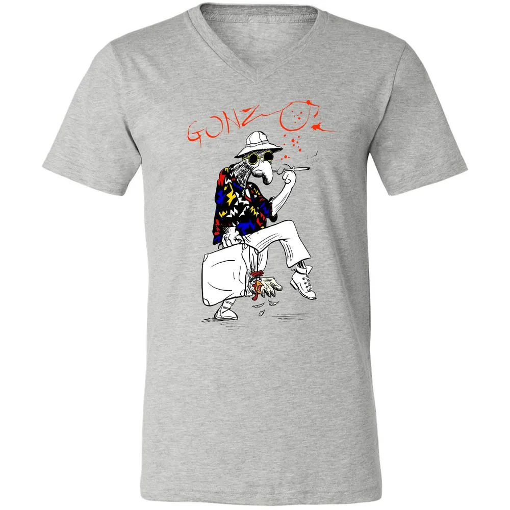 Unisex V-Neck T-Shirt - RSTPRZFC - Athletic Heather - 7