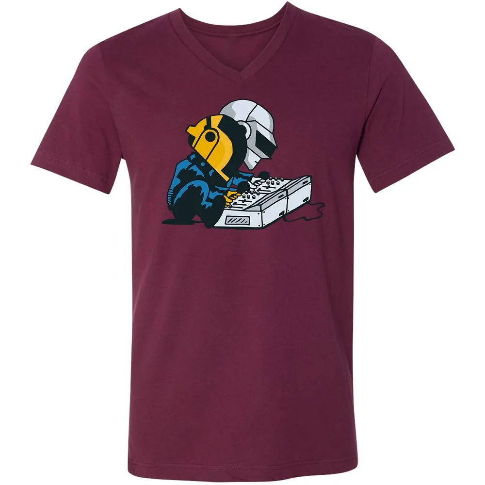 Unisex V-Neck T-Shirt - K37S9GT4 - Maroon - 6