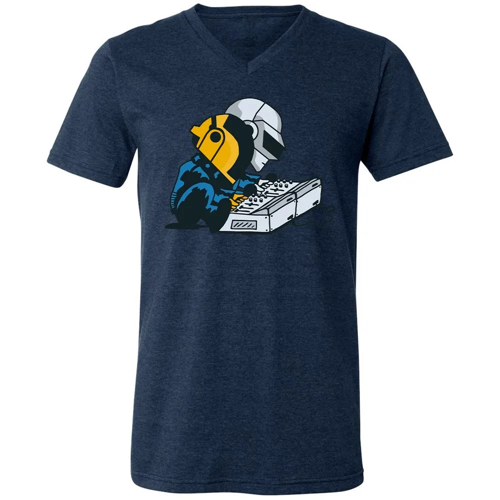 Unisex V-Neck T-Shirt - K37S9GT4 - Heather Navy - 15