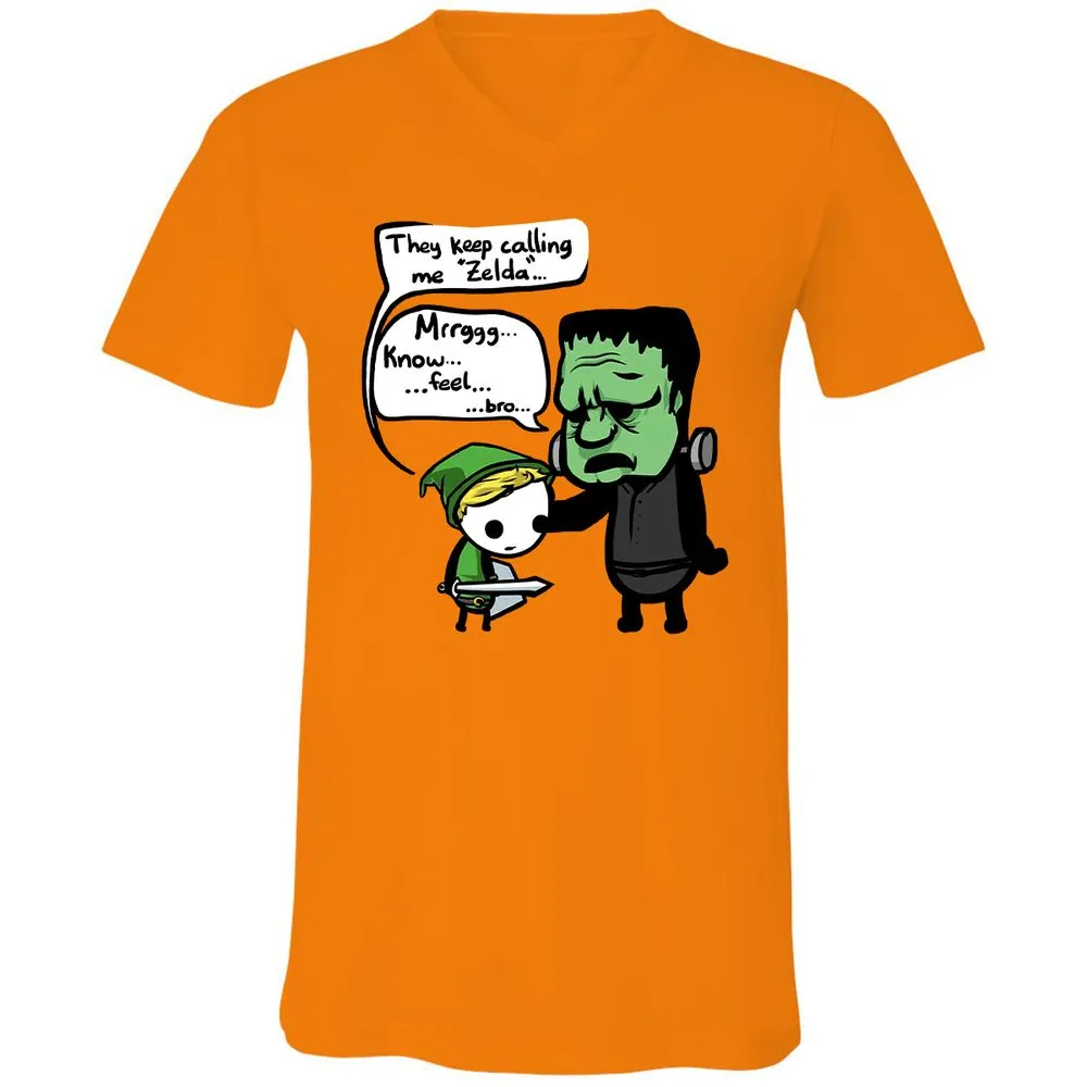 Unisex V-Neck T-Shirt - 6GPRYMHJ - Orange - 11