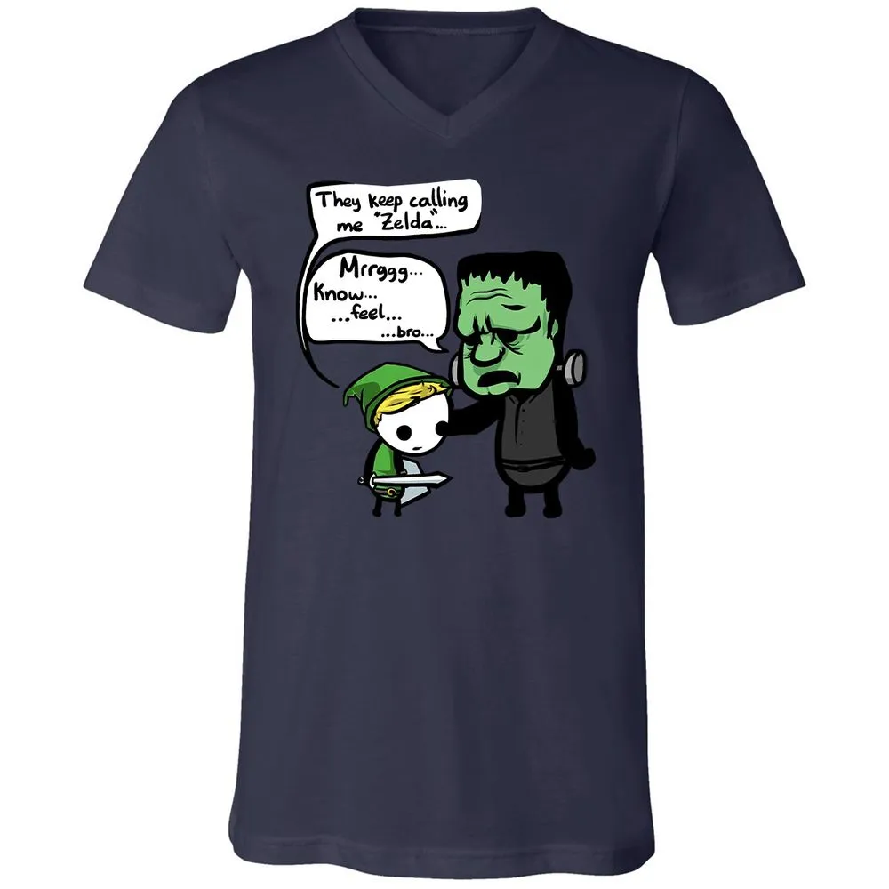 Unisex V-Neck T-Shirt - 6GPRYMHJ - Navy - 9