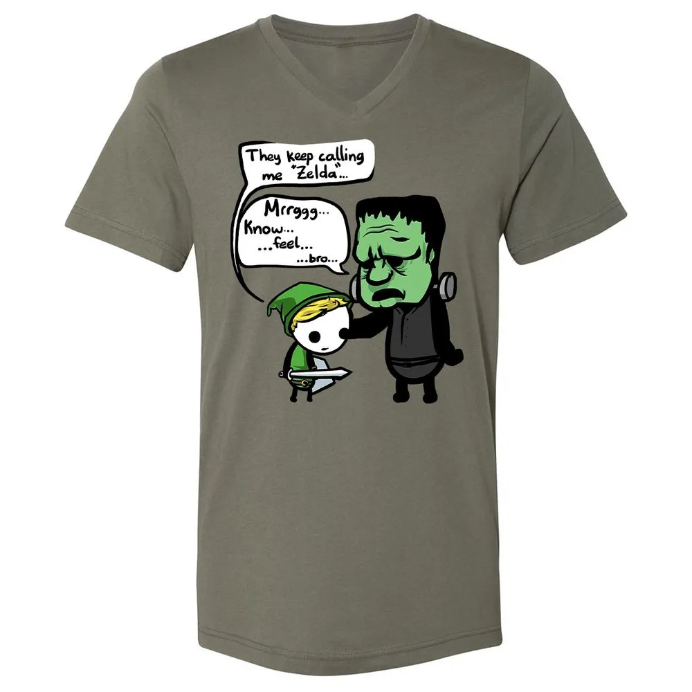 Unisex V-Neck T-Shirt - 6GPRYMHJ - Military Green - 10