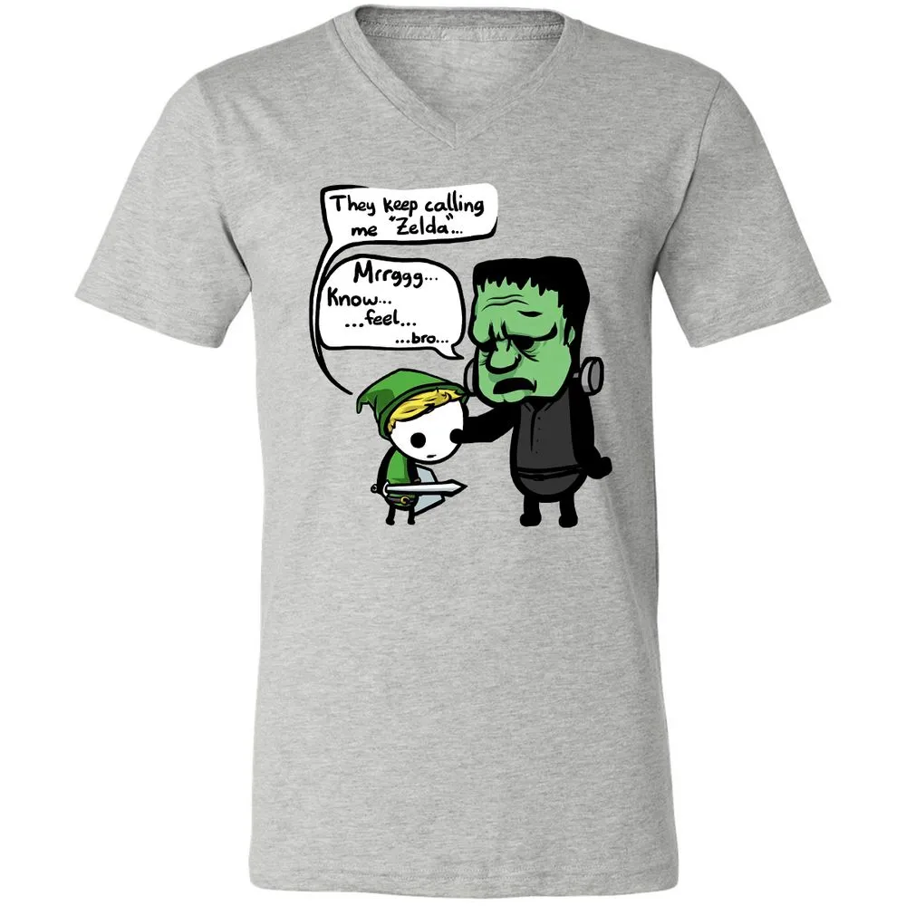 Unisex V-Neck T-Shirt - 6GPRYMHJ - Athletic Heather - 7