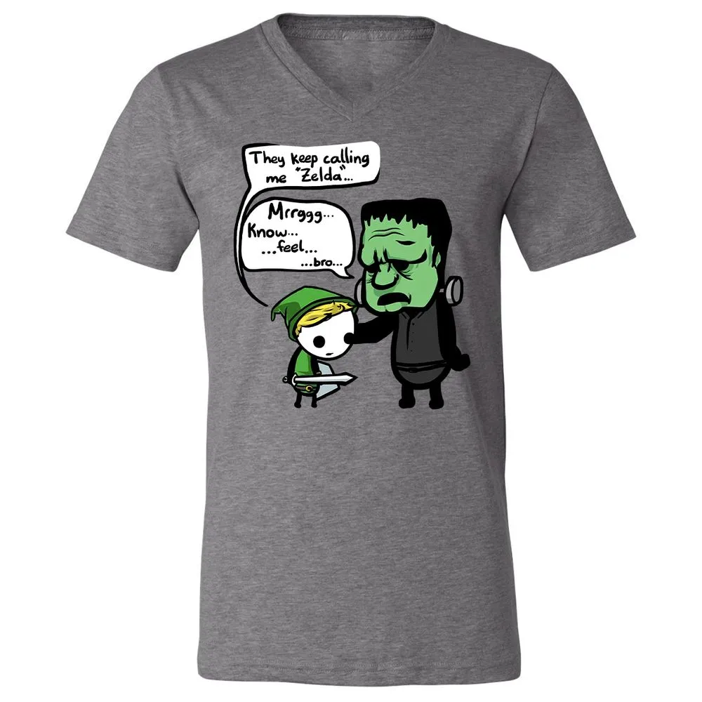 Unisex V-Neck T-Shirt - 6GPRYMHJ - Deep Heather - 13