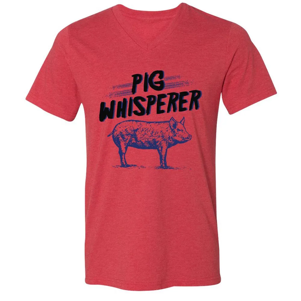 Unisex V-Neck T-Shirt - CKBX3Q35 - Heather Red - 5