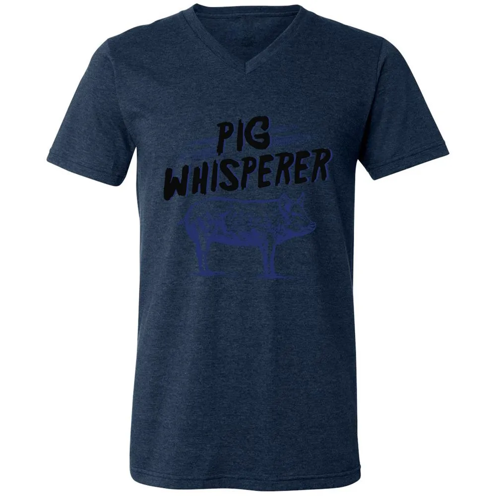 Unisex V-Neck T-Shirt - CKBX3Q35 - Heather Navy - 15
