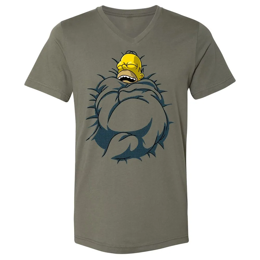 Unisex V-Neck T-Shirt - KXZJJ9PL - Military Green - 10
