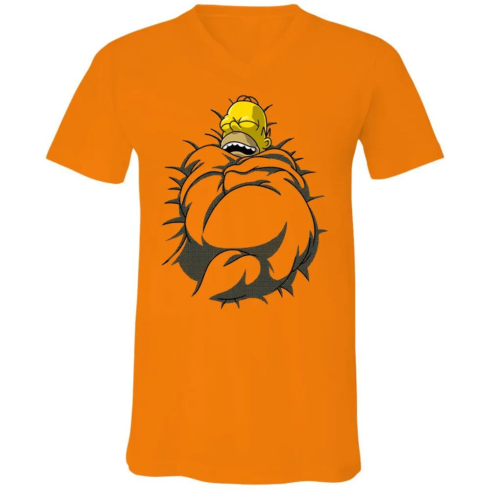 Unisex V-Neck T-Shirt - KXZJJ9PL - Orange - 11