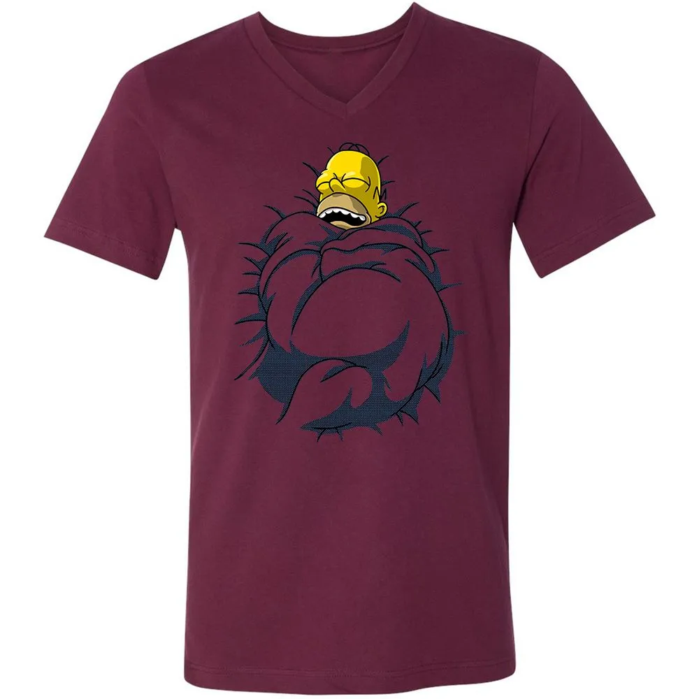 Unisex V-Neck T-Shirt - KXZJJ9PL - Maroon - 6