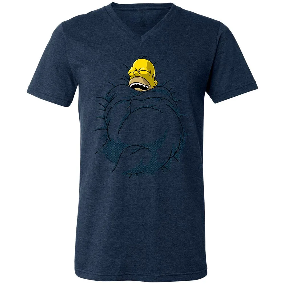 Unisex V-Neck T-Shirt - KXZJJ9PL - Heather Navy - 15