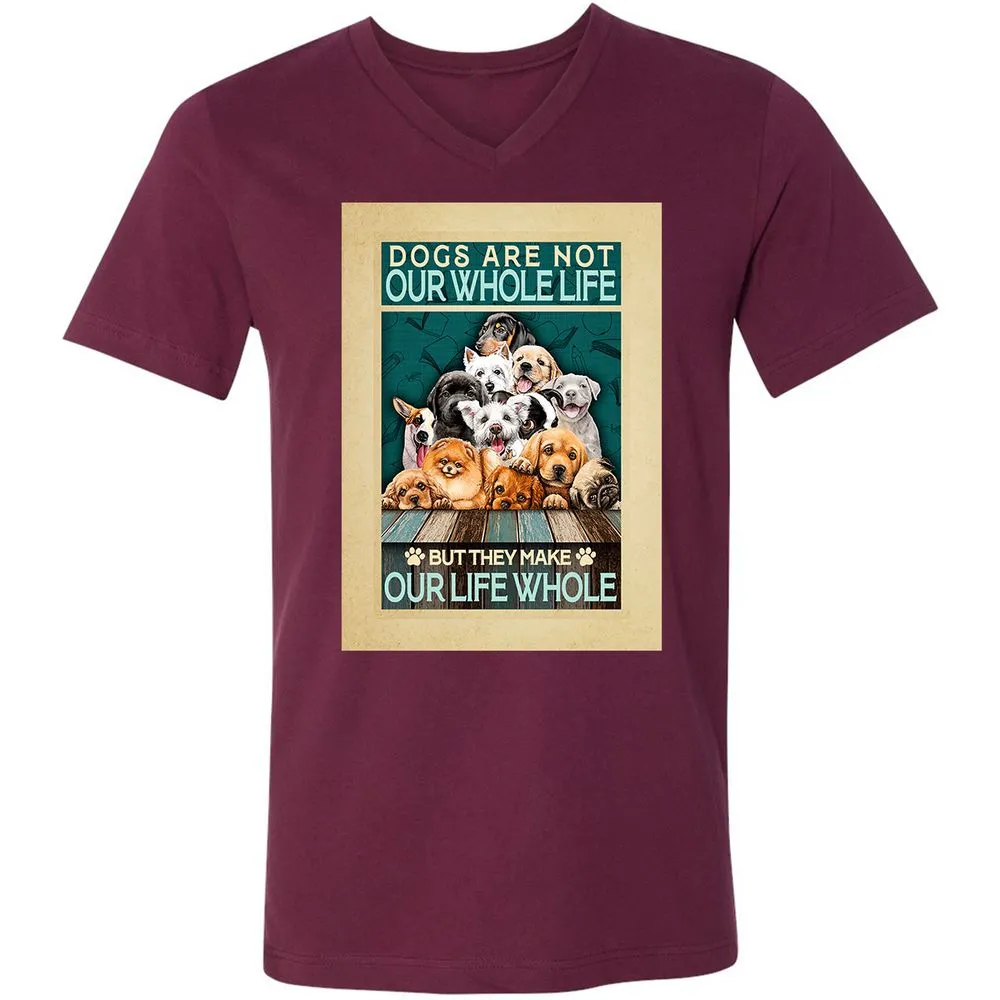 Unisex V-Neck T-Shirt - 33P9UBH8 - Maroon - 6