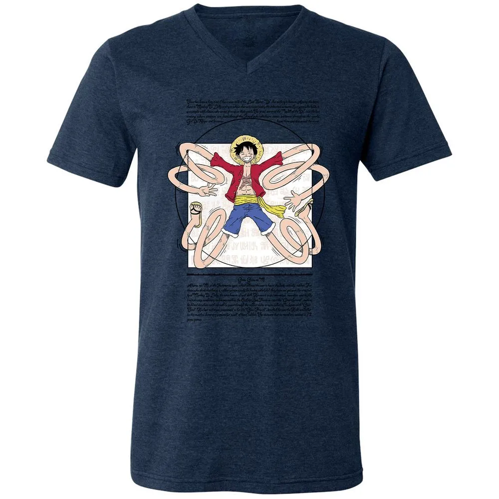 Unisex V-Neck T-Shirt - 29GF38BW - Heather Navy - 15