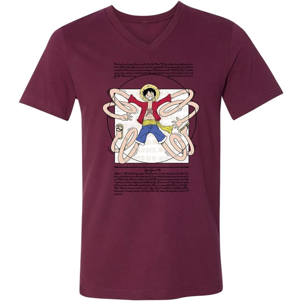 Unisex V-Neck T-Shirt - 29GF38BW - Maroon - 6