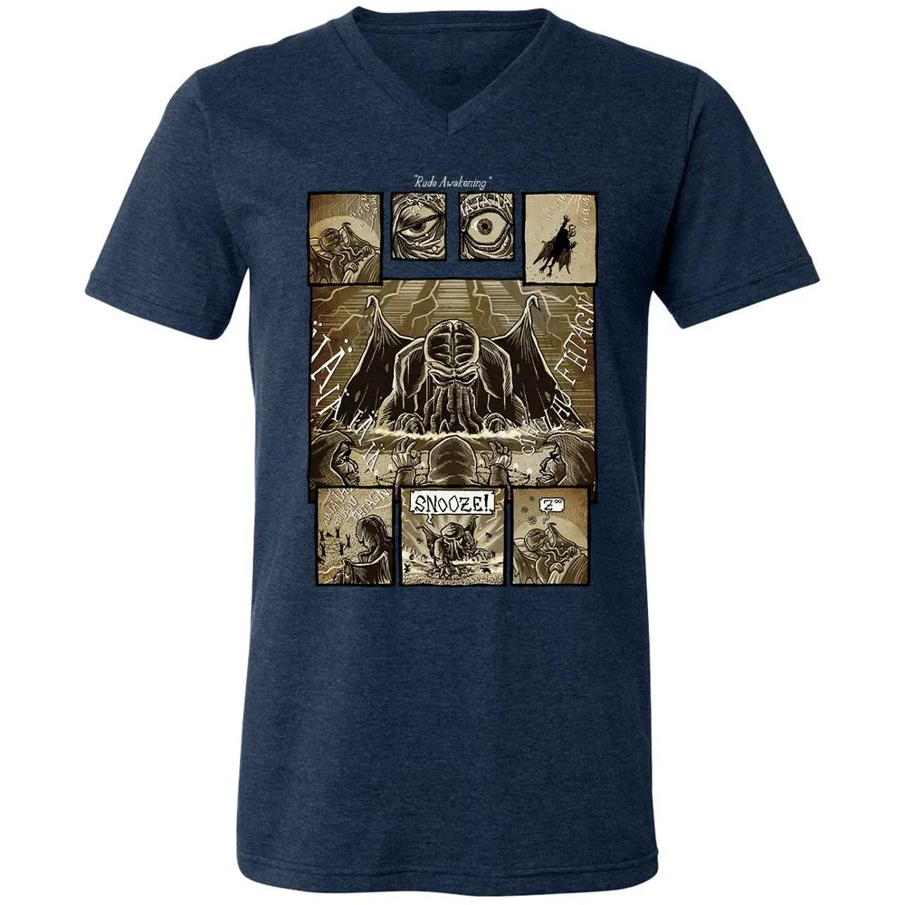 Unisex V-Neck T-Shirt - ABLSS4ZC - Heather Navy - 15