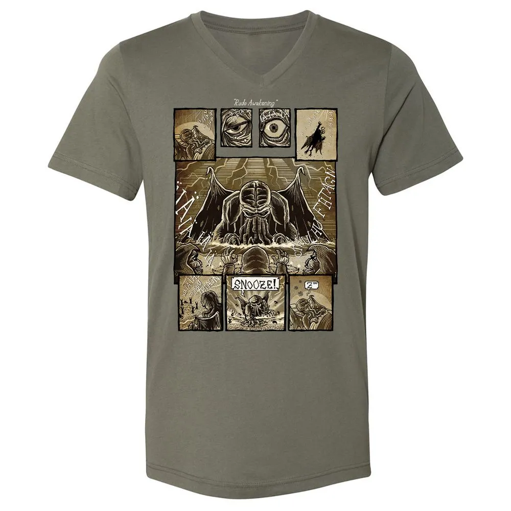 Unisex V-Neck T-Shirt - ABLSS4ZC - Military Green - 10