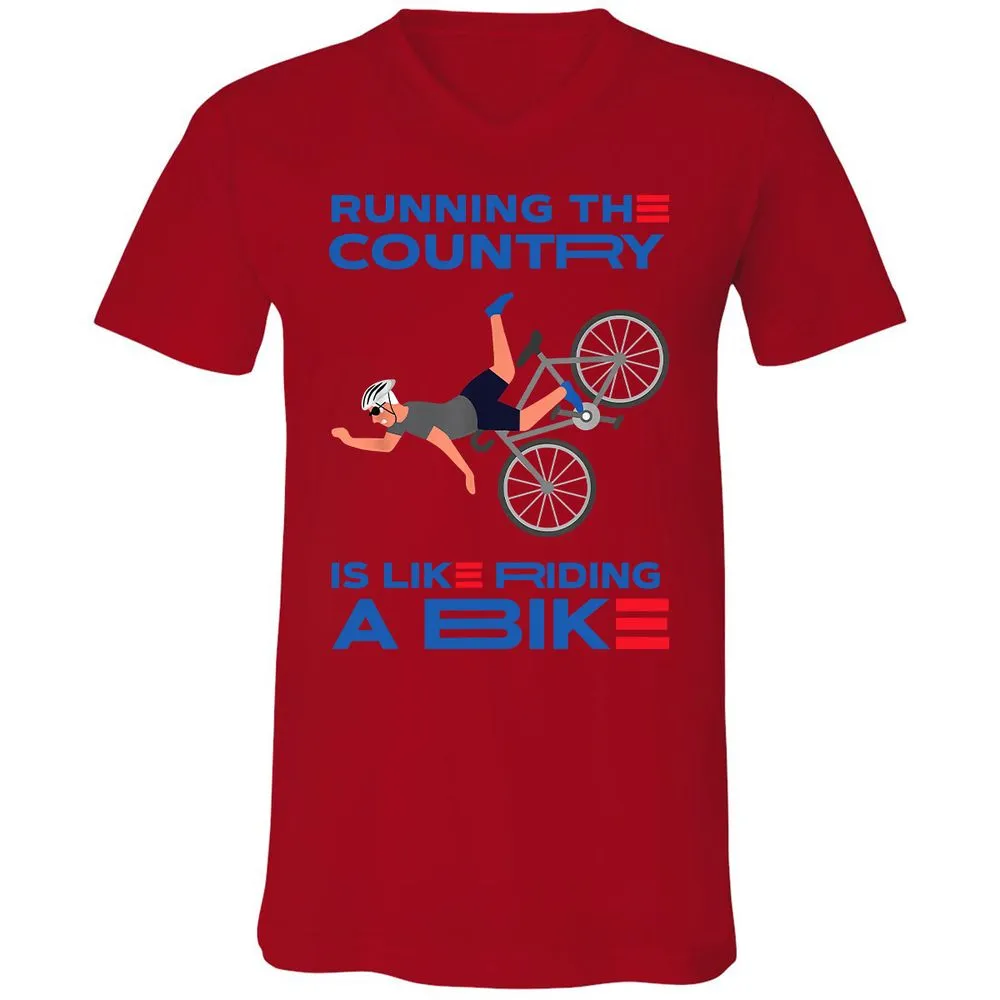 Unisex V-Neck T-Shirt - JG7MF79D - Red - 3