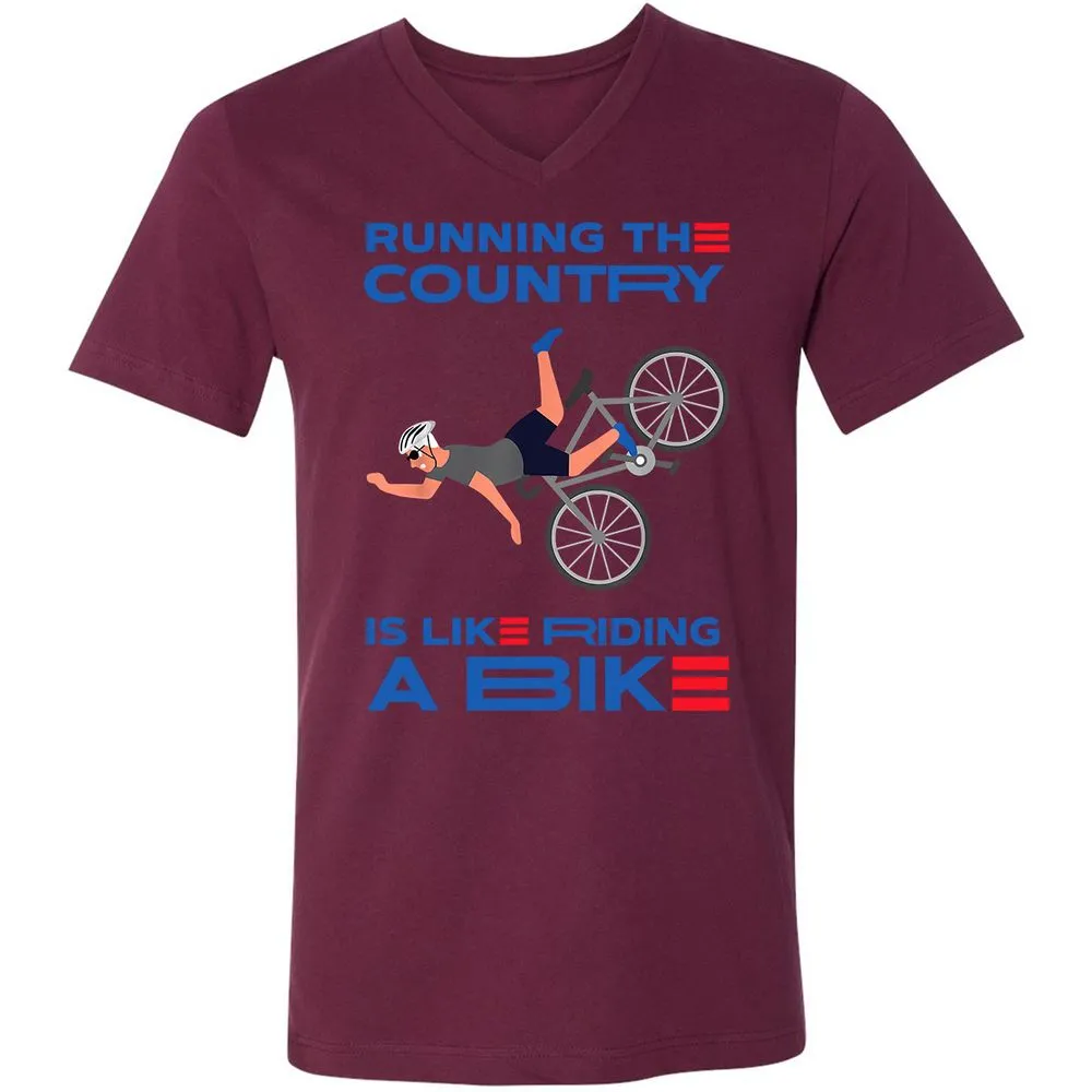 Unisex V-Neck T-Shirt - JG7MF79D - Maroon - 6