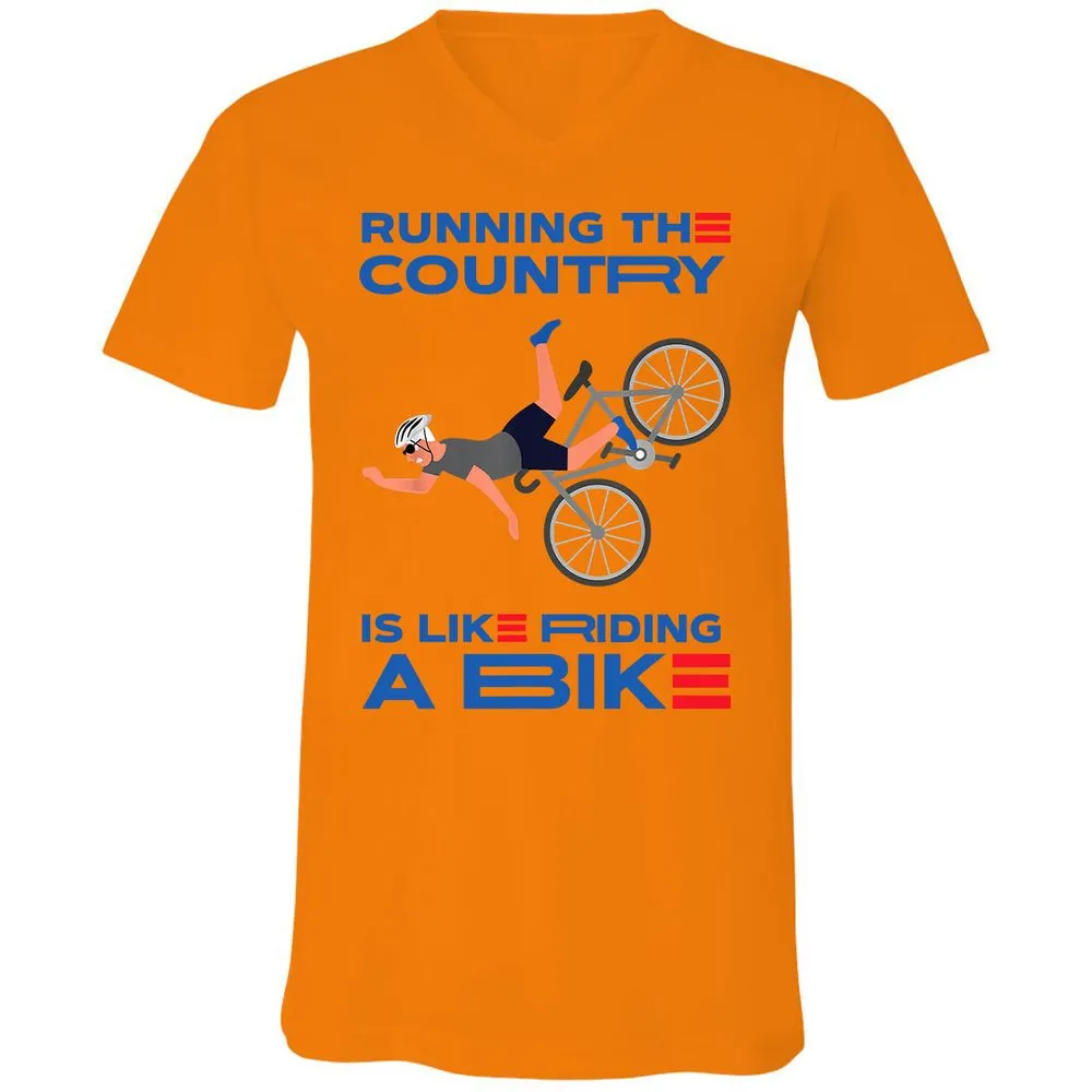Unisex V-Neck T-Shirt - JG7MF79D - Orange - 11