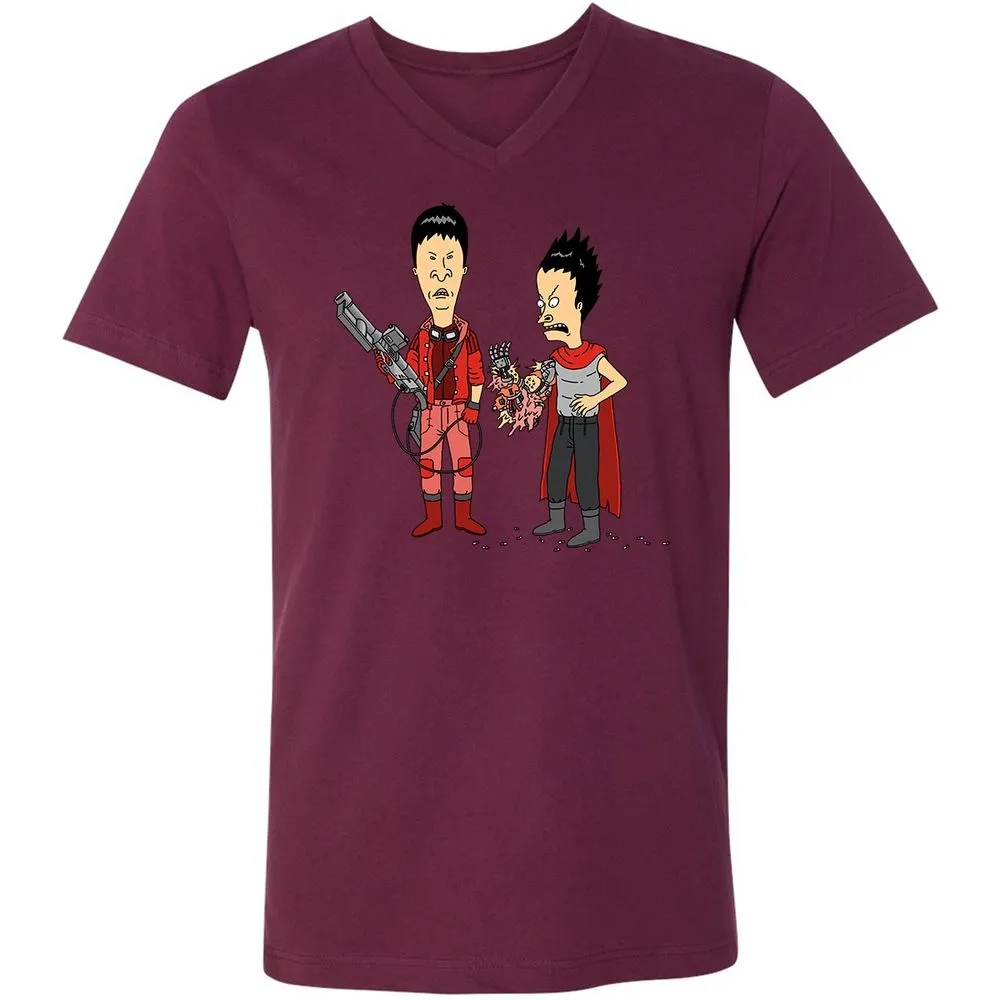 Unisex V-Neck T-Shirt - G9AFZ4SV - Maroon - 6