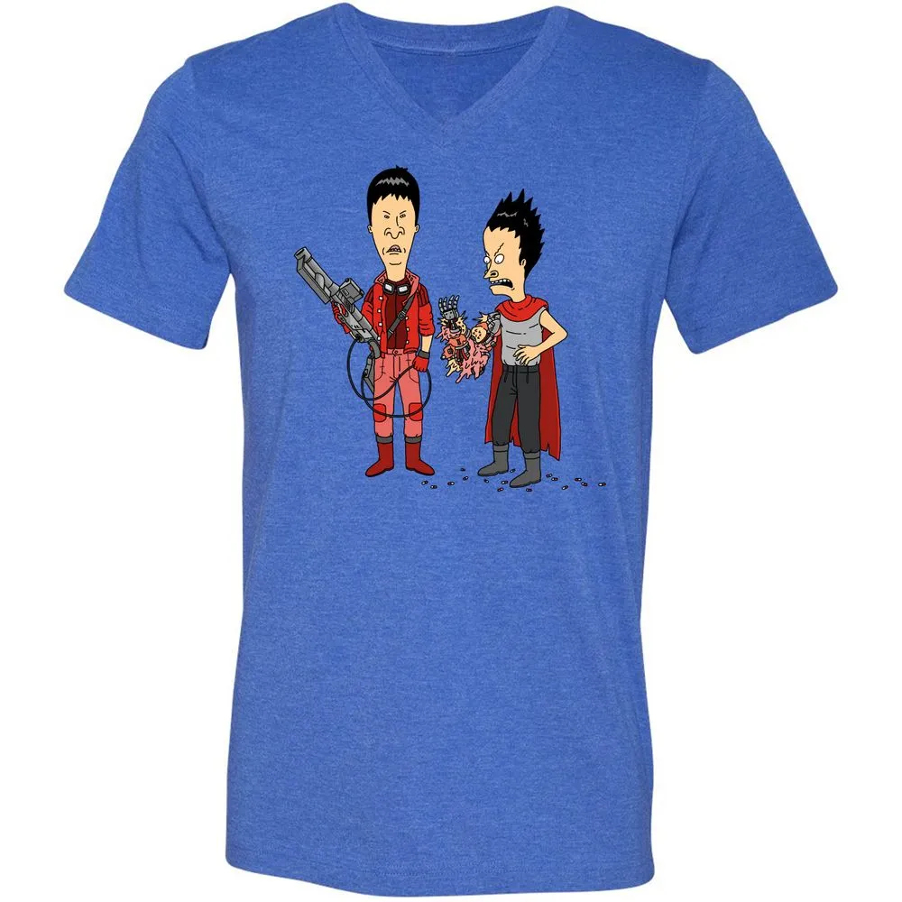 Unisex V-Neck T-Shirt - G9AFZ4SV - Heather True Royal - 14