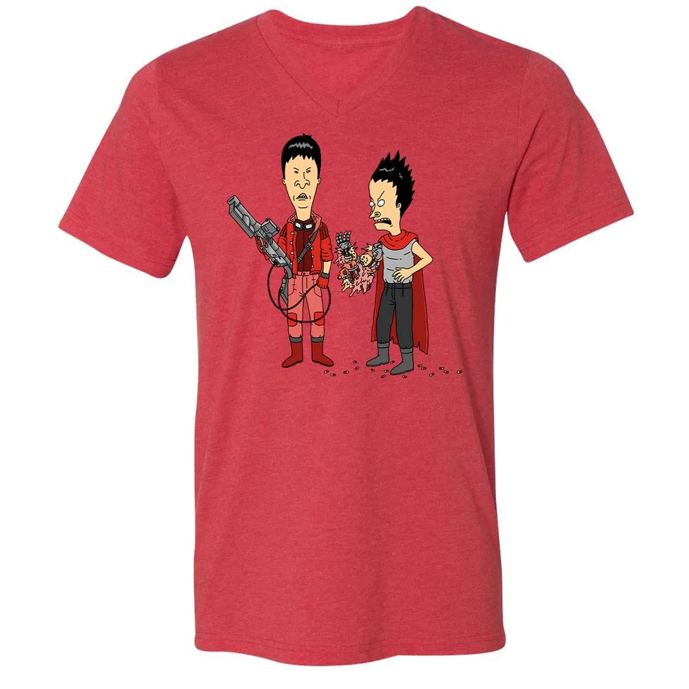 Unisex V-Neck T-Shirt - G9AFZ4SV - Heather Red - 5