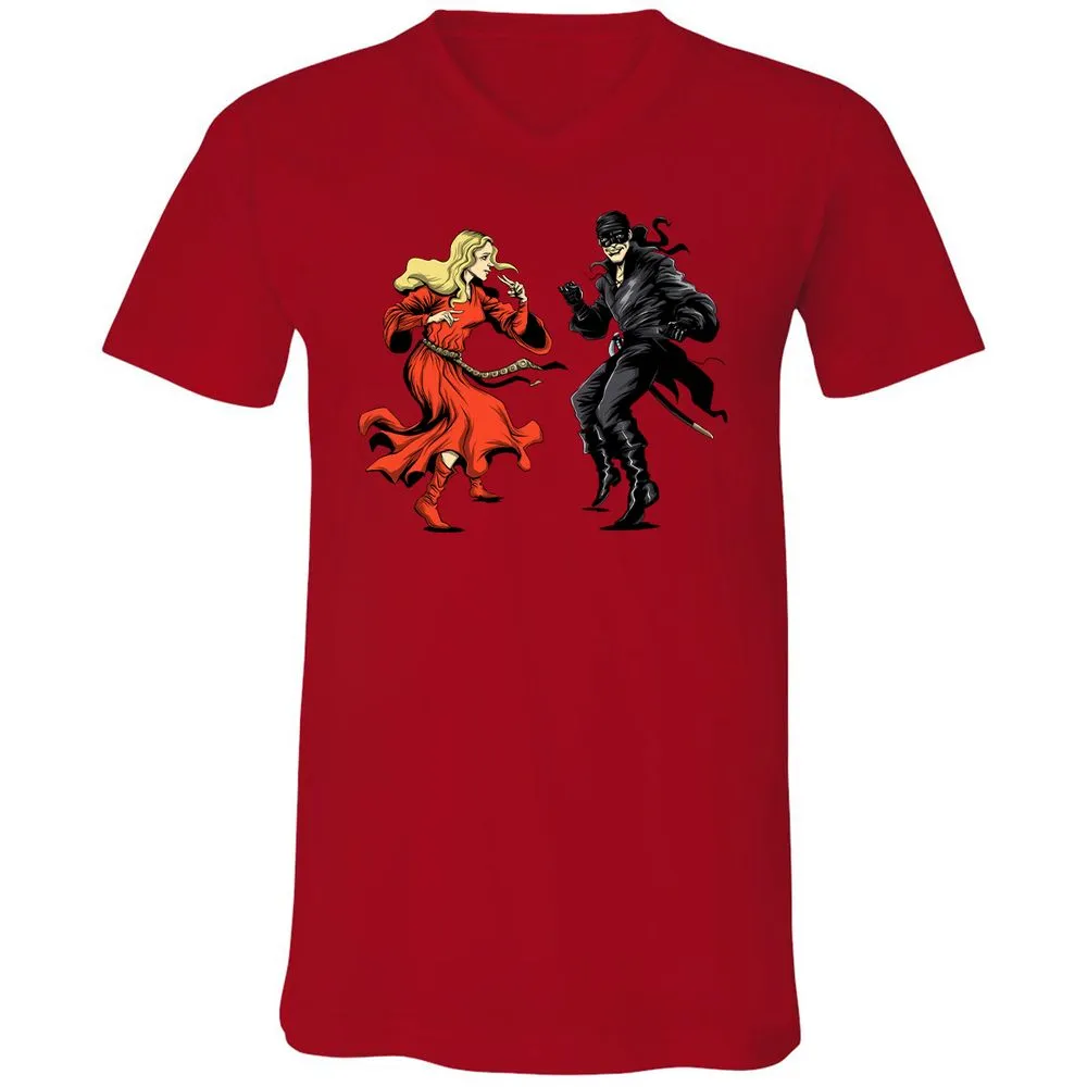 Unisex V-Neck T-Shirt - TEJ7S3MS - Red - 3