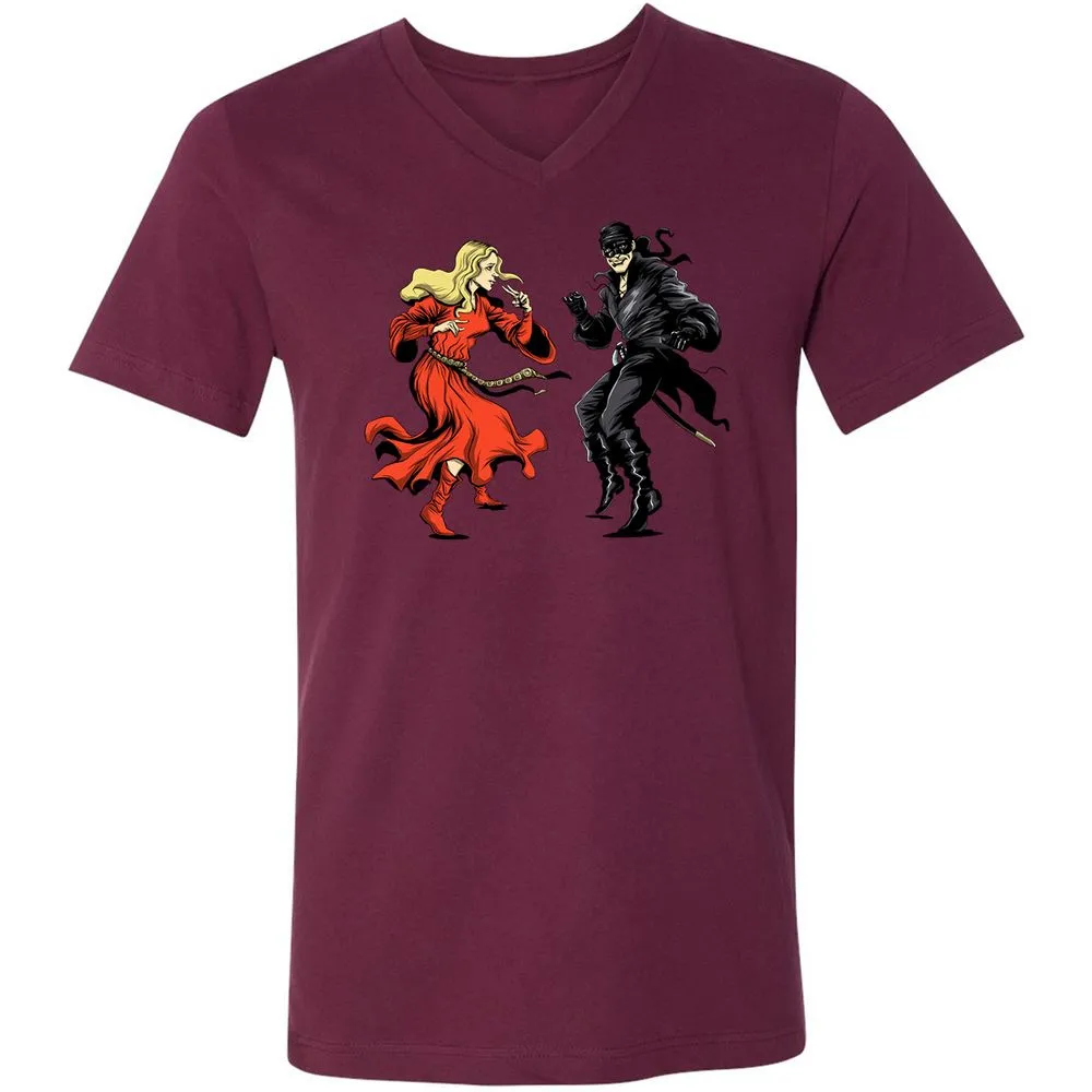 Unisex V-Neck T-Shirt - TEJ7S3MS - Maroon - 6