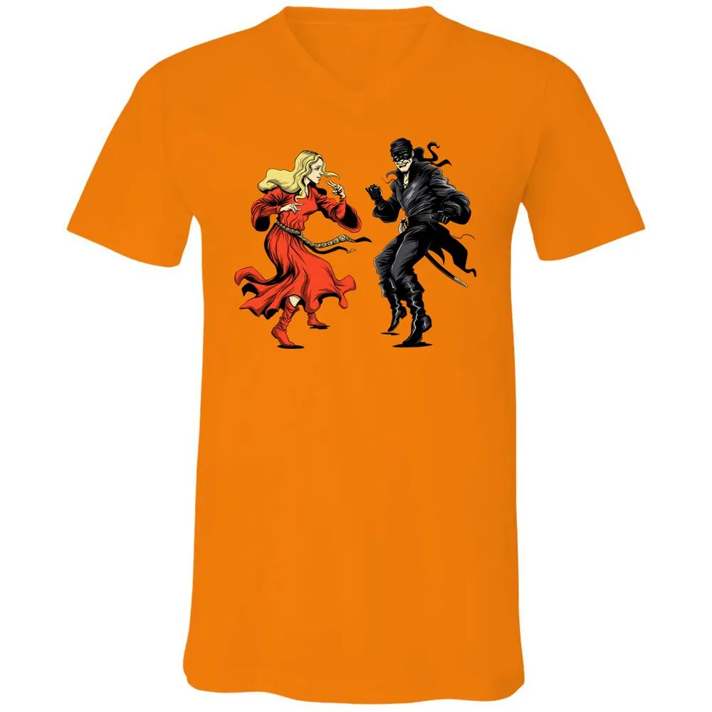 Unisex V-Neck T-Shirt - TEJ7S3MS - Orange - 11
