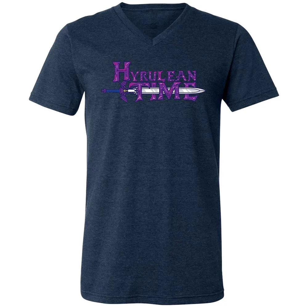 Unisex V-Neck T-Shirt - K1AN6TGZ - Heather Navy - 15
