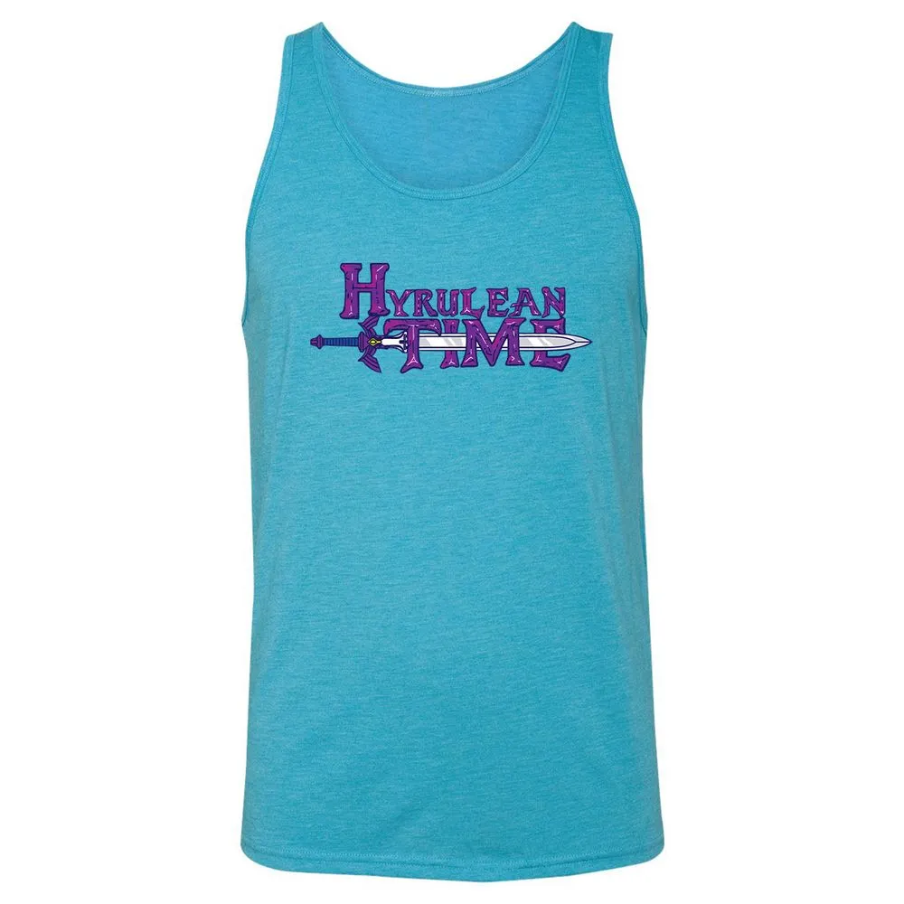 Unisex Jersey Tank - White - Aqua Triblend - 3