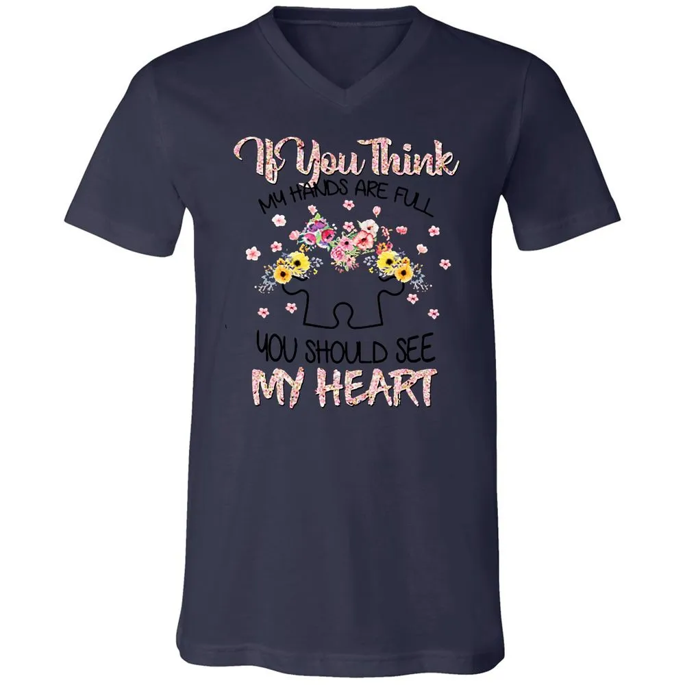 Unisex V-Neck T-Shirt - FD4Z5MKX - Navy - 9