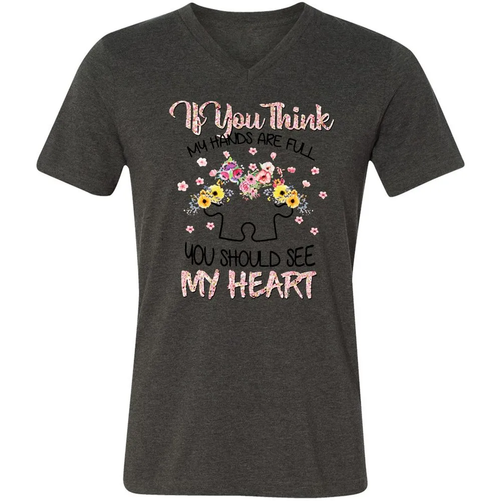 Unisex V-Neck T-Shirt - FD4Z5MKX - Dark Grey Heather - 8
