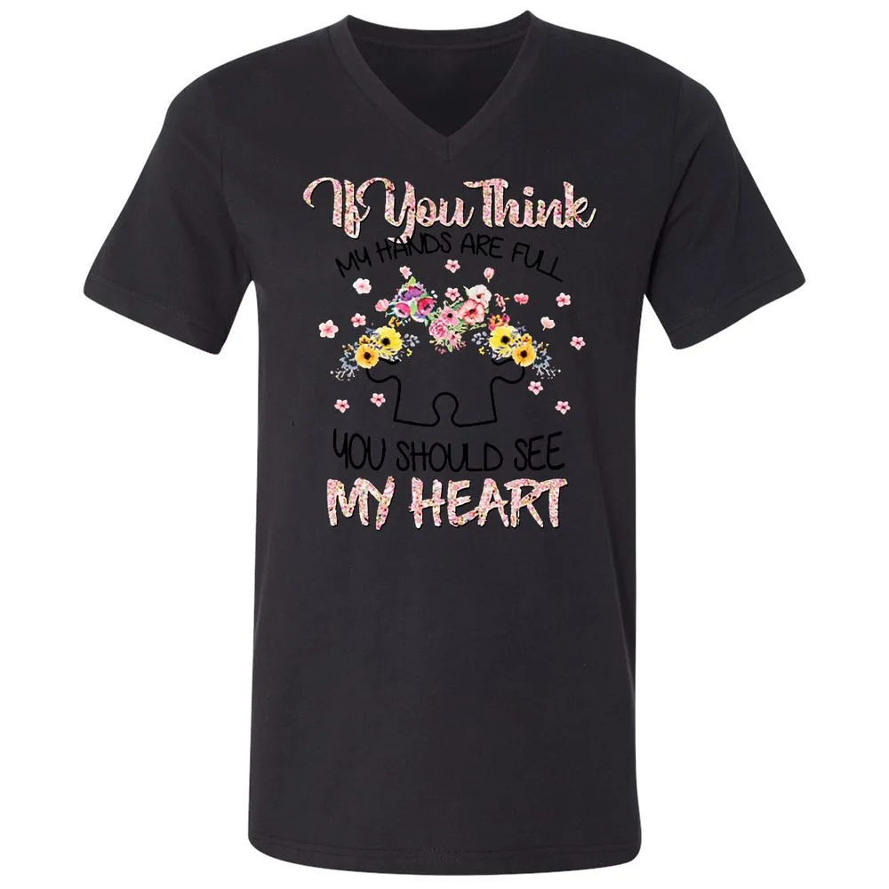 Unisex V-Neck T-Shirt - FD4Z5MKX - Black - 16