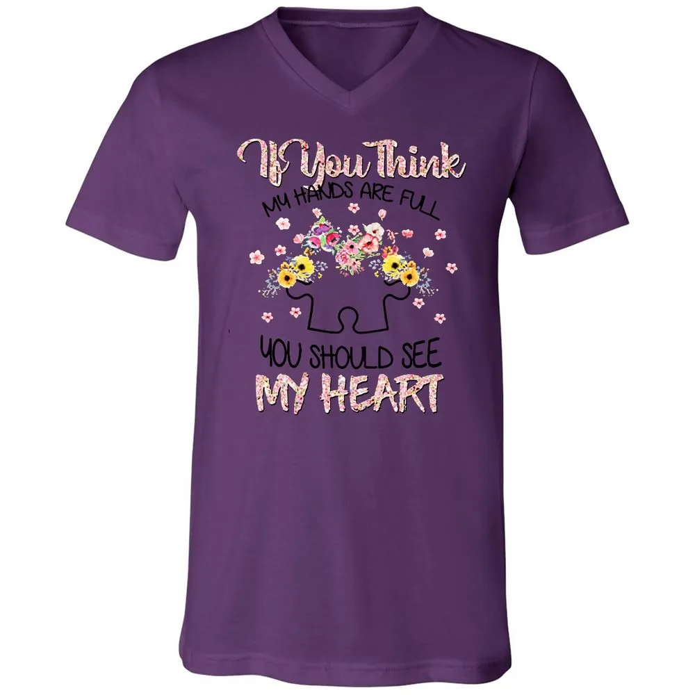 Unisex V-Neck T-Shirt - FD4Z5MKX - Team Purple - 2