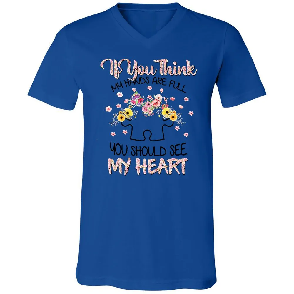 Unisex V-Neck T-Shirt - FD4Z5MKX - True Royal - 4