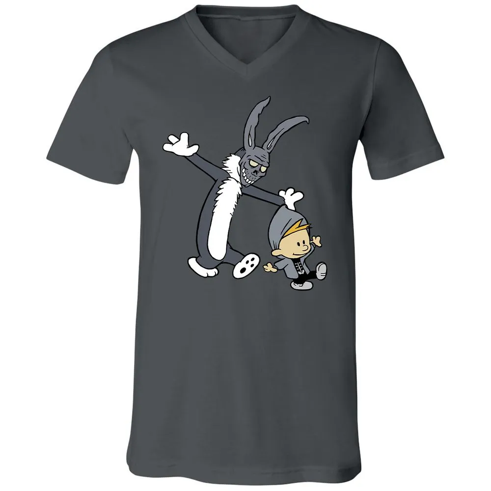 Unisex V-Neck T-Shirt - VQKHLLG6 - Asphalt - 12