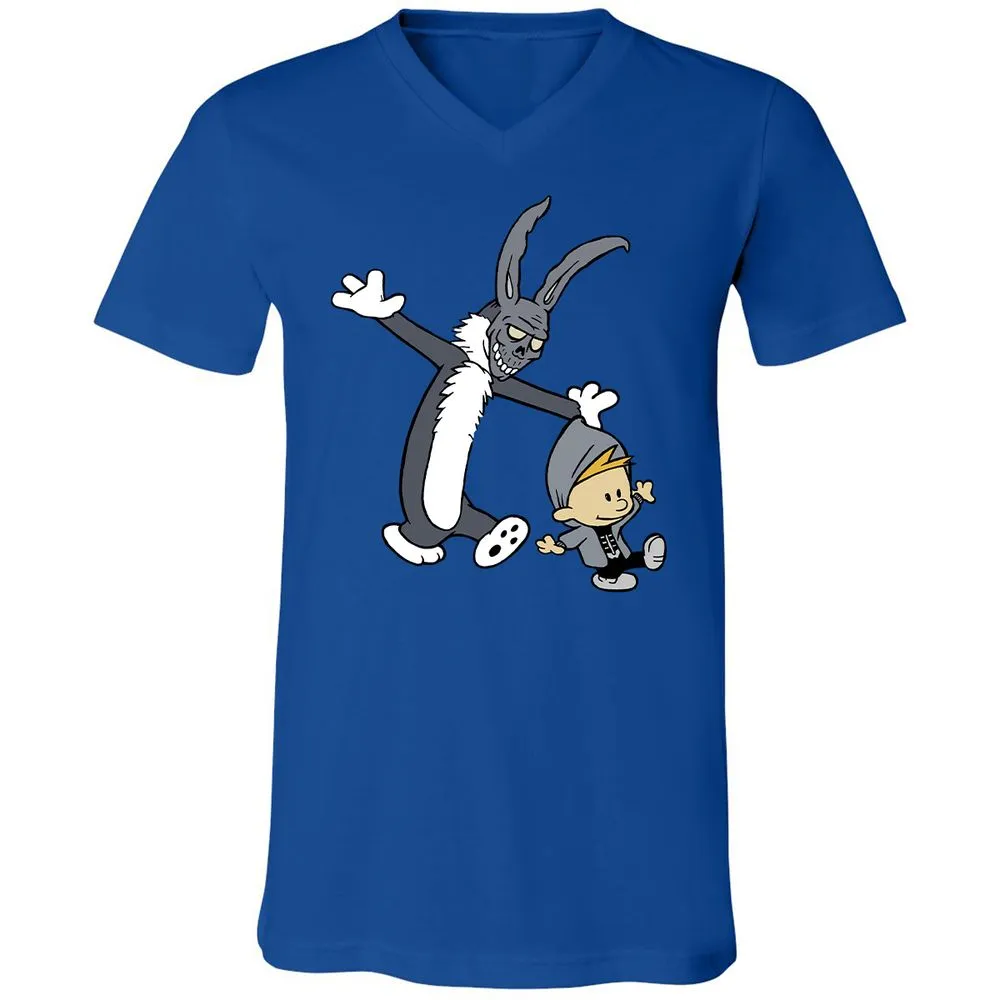 Unisex V-Neck T-Shirt - VQKHLLG6 - True Royal - 4