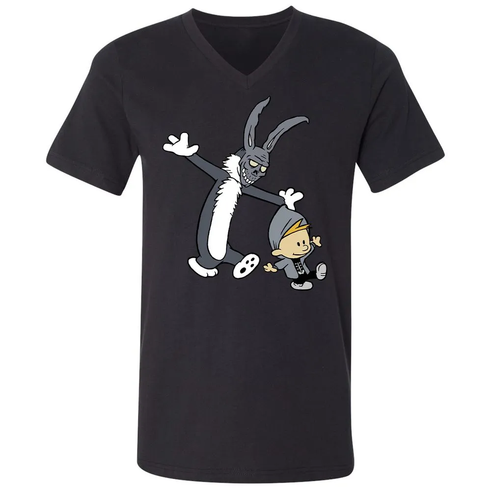 Unisex V-Neck T-Shirt - VQKHLLG6 - Black - 16