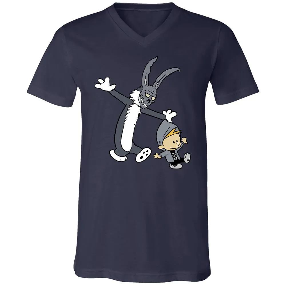Unisex V-Neck T-Shirt - VQKHLLG6 - Navy - 9